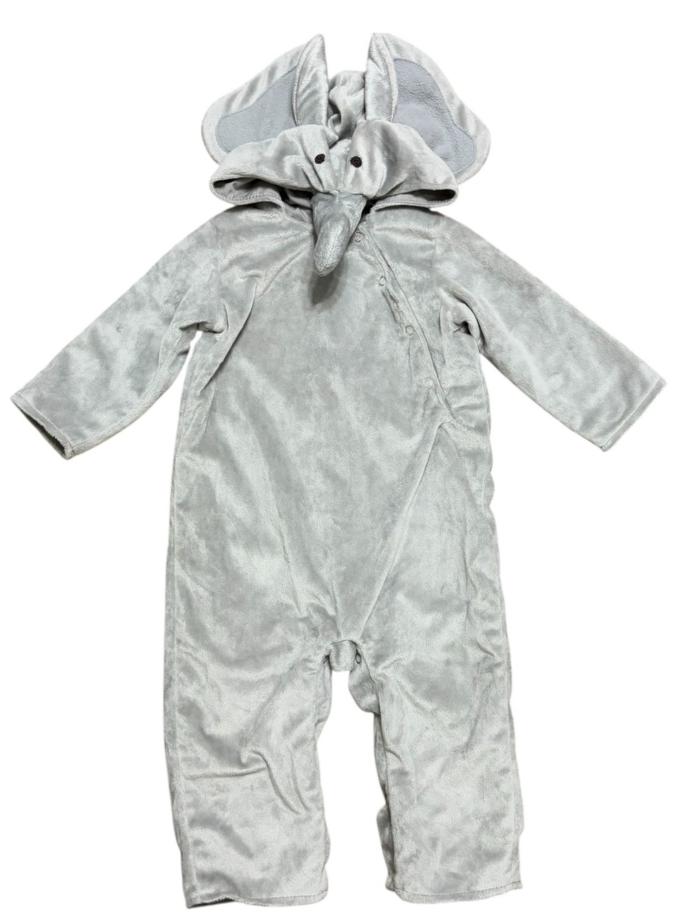 Pottery Barn Kids Elephant Costume Hooded Fleece Romper Gray Toddler 12-24M